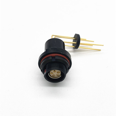 Siyah Fischer Kablo Konektörü PCB Montajlı Dik Açı DBPC102A054