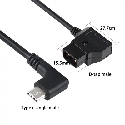 D Tıklayın Erkeğe USB Tipi C Sağ Köşeli Kamera Güç Kablosu V Kilitli Pil