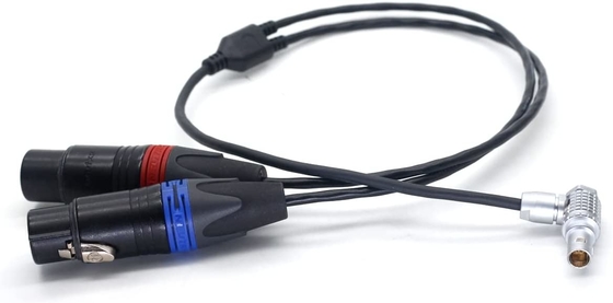 Arri Alexa Mini LF Ses Kablosu XLR 3 Pin To Right Angle 0B 6 Pin Erkek Bağlantı Audio Çift Kanal
