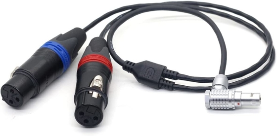 Arri Alexa Mini LF Ses Kablosu XLR 3 Pin To Right Angle 0B 6 Pin Erkek Bağlantı Audio Çift Kanal