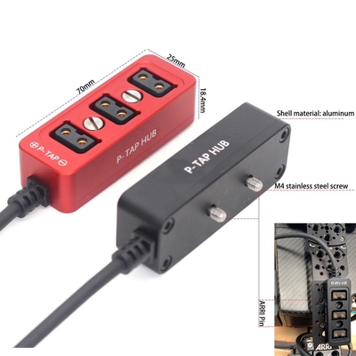 D-tap Kamera gücü üç yollu ayırıcı Power Tap to 3 Dişi D-Tap P-Tap Hub 1/4 &quot;vidalı metal kasa