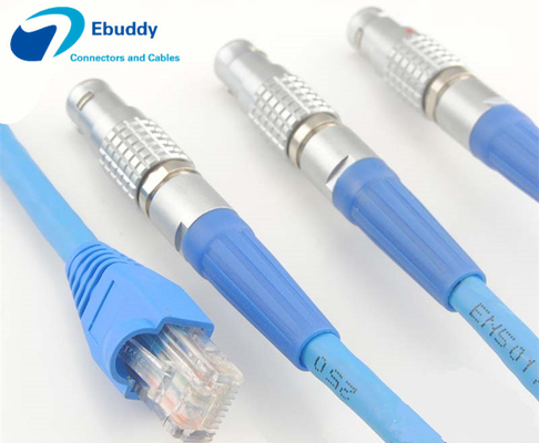 satın al Lemo kablo montaj servisi Lemo FGG erkek fişi RJ45 Cat5e / Cat6 / Cat7 kalkanı Ethernet kablosuna Çevrimiçi üretim