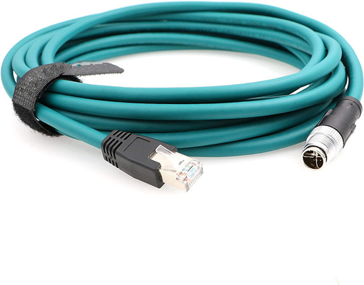 M12 8 Konum X Kodu RJ45 Endüstriyel Ethernet Kablosu Cognex İçin 8200 8400 Serisi IP67 Su geçirmez