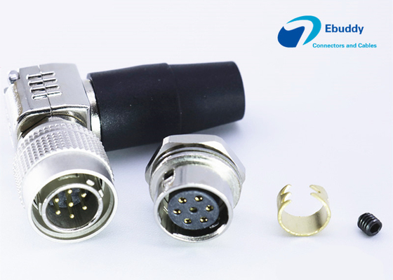 7 Pin  dairesel konektörler dik açılı erkek fiş HR10A-10R-7S