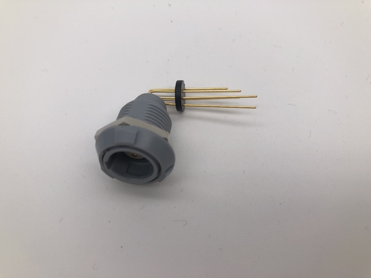 Lemo Plastik Dairesel Bağlayıcı Redel 5 Pin Dik Açı PCB Dağı Kadın Tıbbi Kullanarak